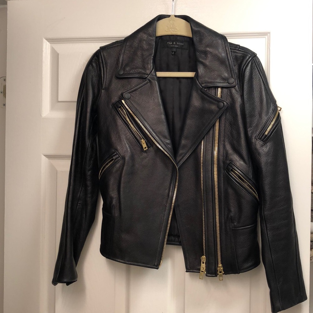Rag and bone lamb leather jacket
